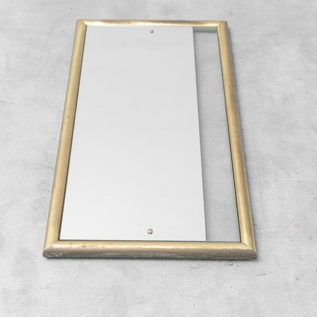 1970s Wall Mirror with Brass Frame, 1970s For Sale - Image 5 of 8