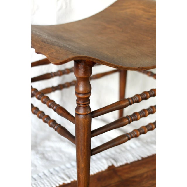 Antique Crocker Chair Co. Mahogany Curved Bench Stool - Crocker Chair Co - Antique Curved Bench Seat - Vintage Stool A...