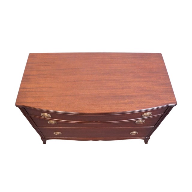 Huntley Furniture Solid Mahogany Traditional Duncan Phyfe Style 45" Three Drawer Chest 1830 For Sale - Image 9 of 14