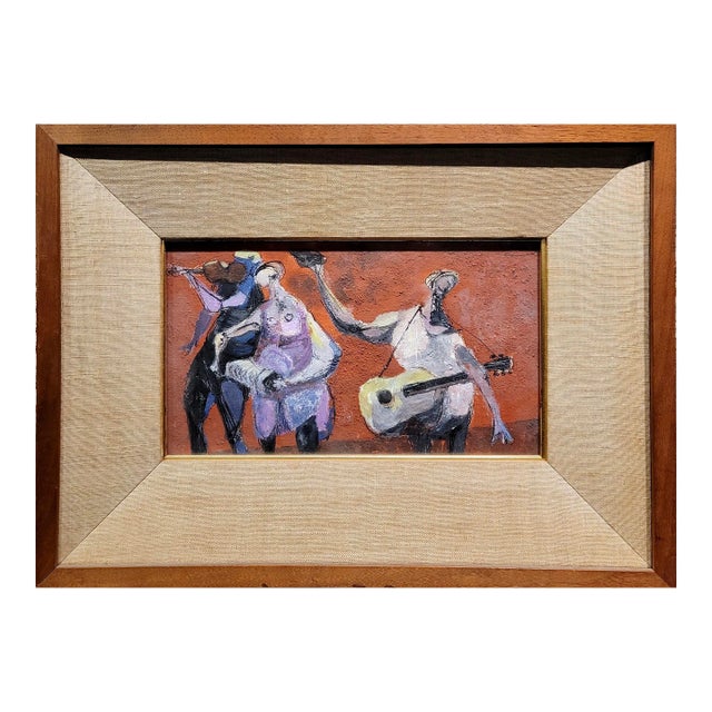 George Ratkai - Three Artists Playing the Jazz- 1960s Painting For Sale