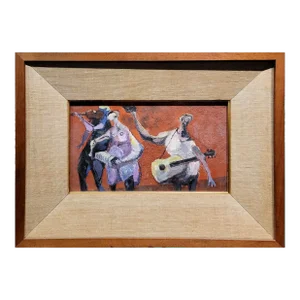 George Ratkai - Three Artists Playing the Jazz- 1960s Painting