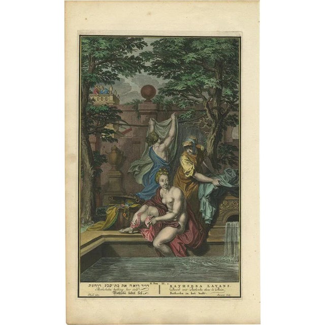 After Picart, Bathsheba in the Bath Scene, Engraving, 1730 For Sale