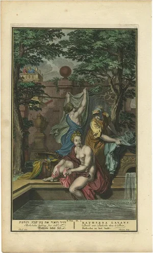 After Picart, Bathsheba in the Bath Scene, Engraving, 1730