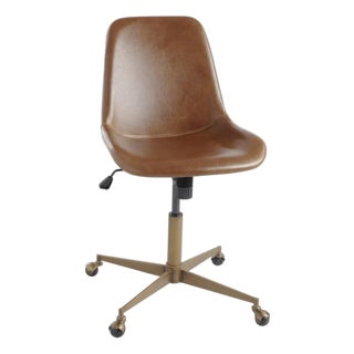 Tyler Bi Cast Leather Molded Office Chair. For Sale