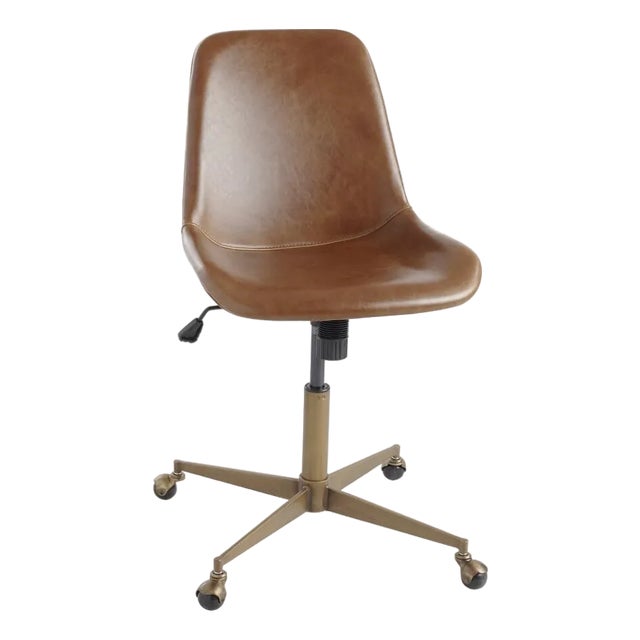 Tyler Bi Cast Leather Molded Office Chair. For Sale
