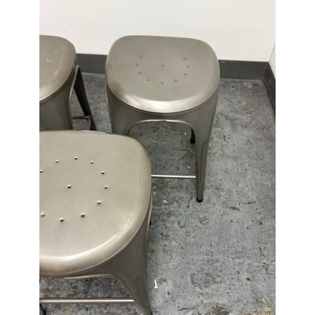 Restoration Hardware Remy Backless Counter Stools, Set of Three For Sale In San Francisco - Image 6 of 12