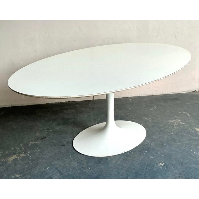 White Vintage Boho Knoll Saarinen Tulip Table For Sale - Image 8 of 12