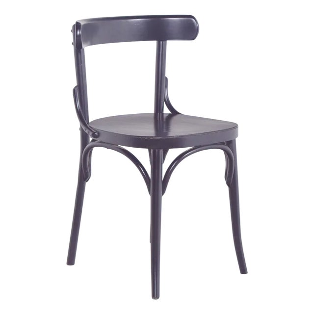 Vintage Black Lacquered Chair, 1950 For Sale