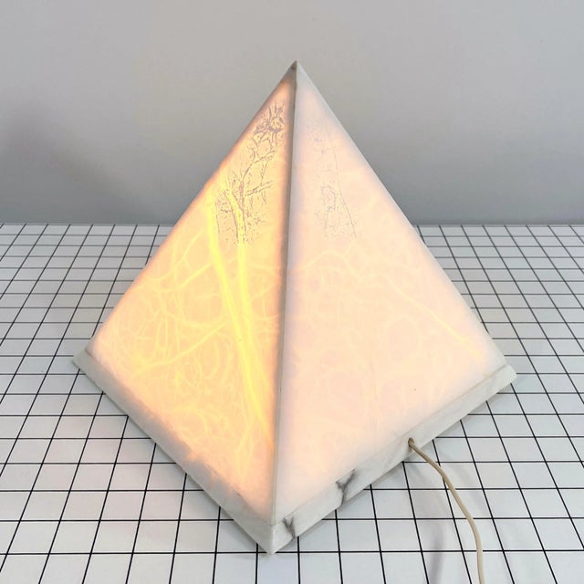 1980s Marble Pyramid Table Lamp, 1980s For Sale - Image 5 of 9
