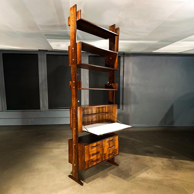 Mid-Century Modern Modular Brazilian Rosewood Shelving Unit by Ernesto Hauner, Brazil, 1960s - Lot 182A For Sale - Image 3 of 12