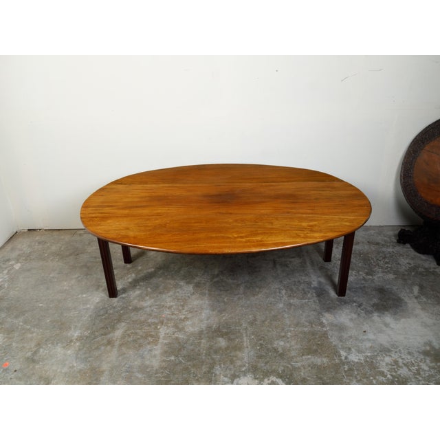 19th Century 19th Century English Walnut Drop-Leaf Table with Oval Top and Straight Legs For Sale - Image 5 of 12