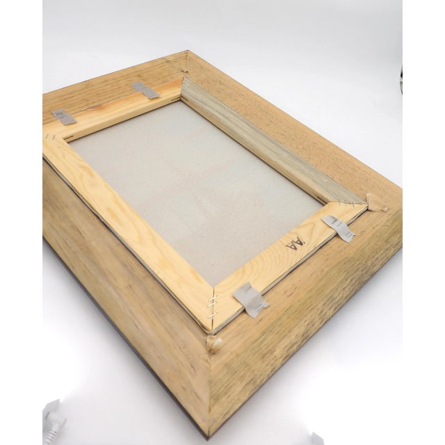 Original Signed Impressionist Oil Painting Sailboat Sunset in Black Rustic Frame For Sale - Image 10 of 10