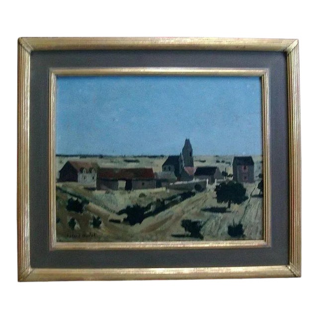 Roland Oudot French Oil Painting on Board of a Country Landscape For Sale