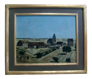 Roland Oudot French Oil Painting on Board of a Country Landscape