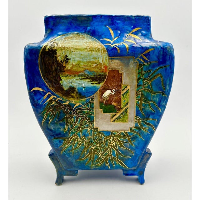 Japanese Art Nouveau Painted Lapis Lazuli Centrepiece or Cache-Pot, 1890s For Sale - Image 6 of 11