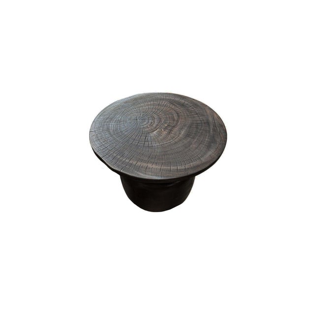 Sculptural Suar Wood Side Table, Espresso Finish Modern Organic For Sale - Image 6 of 7