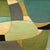 Mid-Century Modern Contemporary Abstract Oil Painting in Vintage Blue Painted Frame For Sale - Image 3 of 6