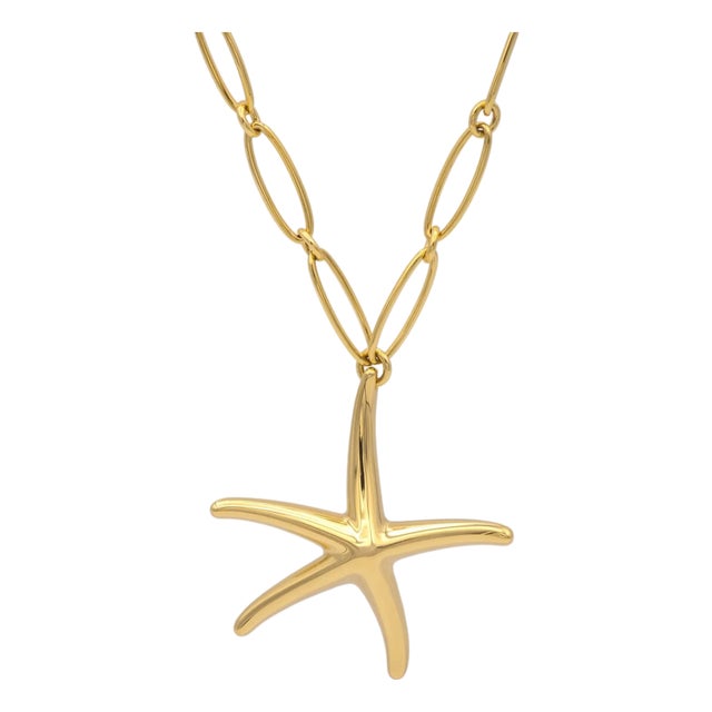 Tiffany & Co. Elsa Peretti Vintage Starfish Pendant Necklace in 18k Yellow Gold For Sale