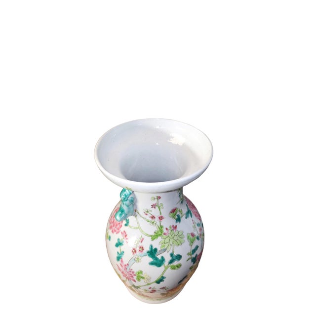 Mid 20th Century 20th Century Qianlong Famille Rose Large Floral Vase For Sale - Image 5 of 7