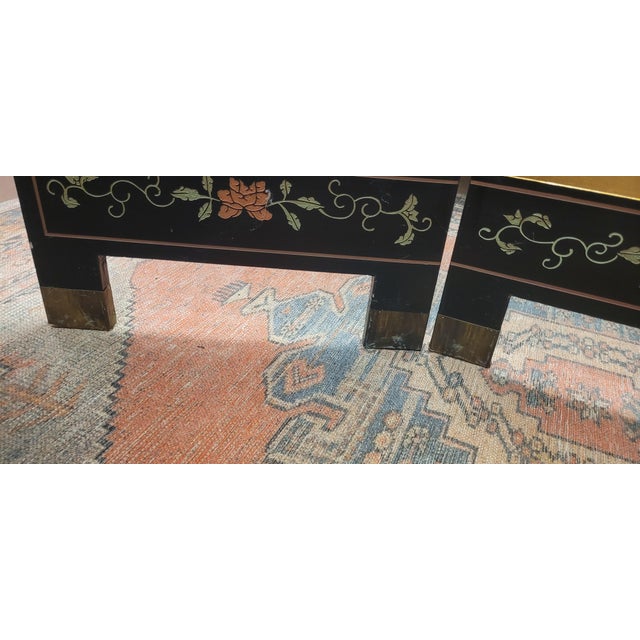 Vintage Chinese Sculpted Four Part Folding Screen For Sale - Image 10 of 18