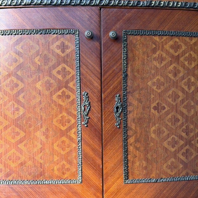 19th C. Louis XIV Revival Demilune Sideboard With Marble Top For Sale - Image 11 of 15