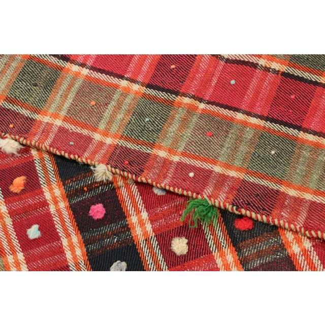 Textile Vintage Jajim Qashqai Persian Kilim With Colorful Dots and Stripes - Rug & Kilim For Sale - Image 7 of 7