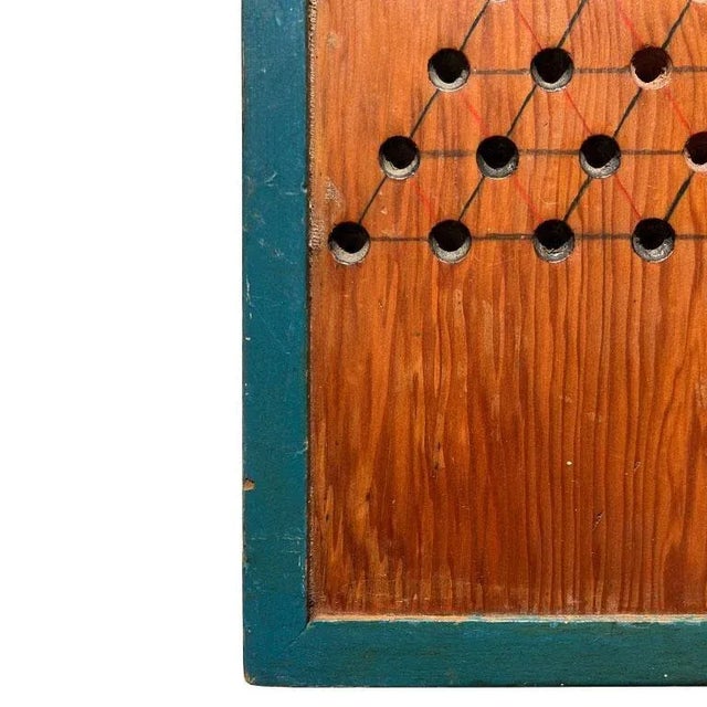 Early 20th Century Antique Chinese Checkers Game Board with Original Paint and Blue Accents For Sale In Oklahoma City - Image 6 of 8