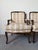 French Vintage Louis XV Style French Provincial Walnut Upholstered Armchairs - A Pair For Sale - Image 3 of 17