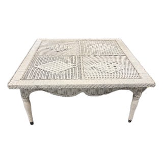 1970s Large Mid Century Braided Edge Coffee Table For Sale