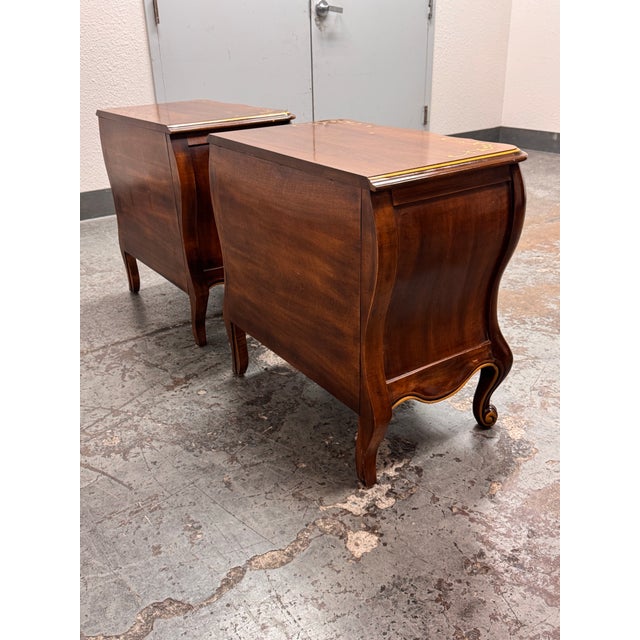 Wood Phyllis Andrade for White Furniture Company Chinoiserie Bombe Chests, Pair For Sale - Image 7 of 12