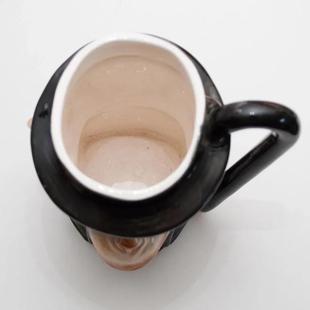 Black Mid Century Vintage English Decorative Chimpanzee Toby Style Mug For Sale - Image 8 of 12