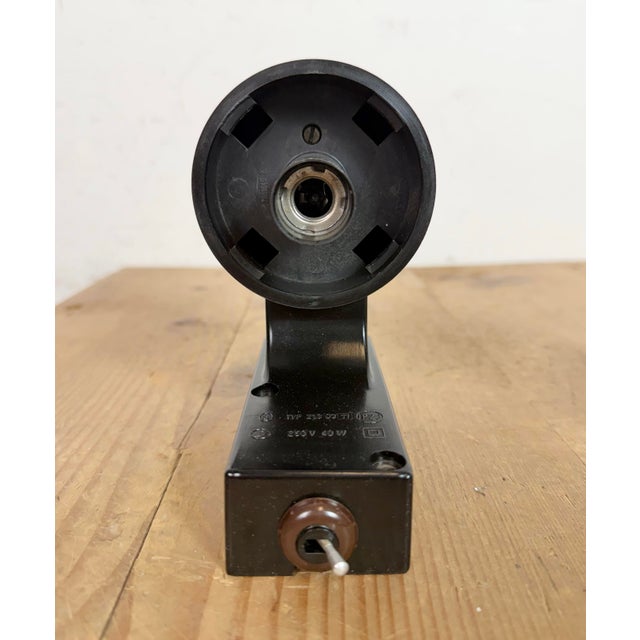 Industrial Brown Bakelite Wall Light in Milk Glass from Elektrosvit, 1960s For Sale - Image 10 of 16