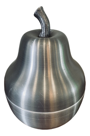 Mid-Century Italian Pear Ice Bucket in Aluminum