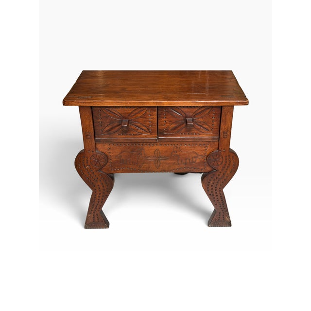 Guatemalan Nahuala Custom Carved Console or Side Table For Sale - Image 9 of 13