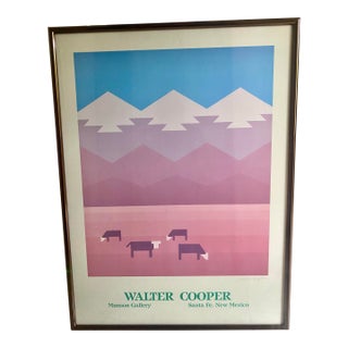 70s Poster by Artist Walter Cooper, Featuring a Southwest Landscape . For Sale