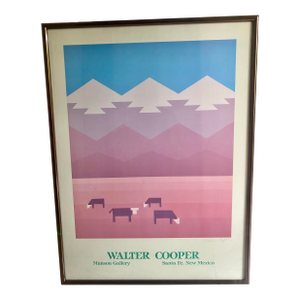 70s Poster by Artist Walter Cooper, Featuring a Southwest Landscape .