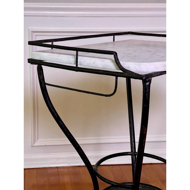 Art Deco Iron and Marble Industrial Table for Kitchen, Bathroom, Patio, 1930s For Sale - Image 12 of 17