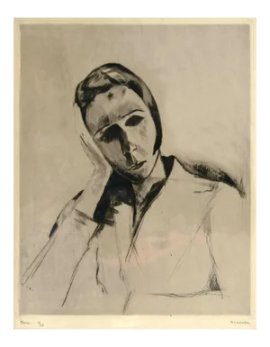 Pierre Guastalla, Portrait, Etching, 20th Century