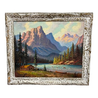 Harry Leonard Lopp Kintla Lake Oil Painting, Vintage For Sale