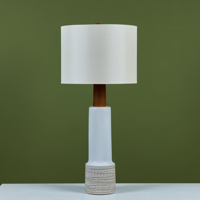 Striking oversized ceramic lamp by husband-and-wife design team Gordon and Jane Martz. Produced by their family company,...