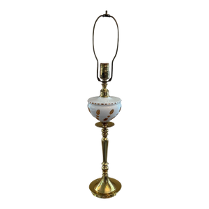 Vintage Brass & Glass Accent Lamp