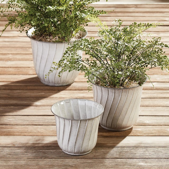 Made of a durable metal, glazed and baked at 300 degrees, so they are able to withstand the elements in the extreme. With...
