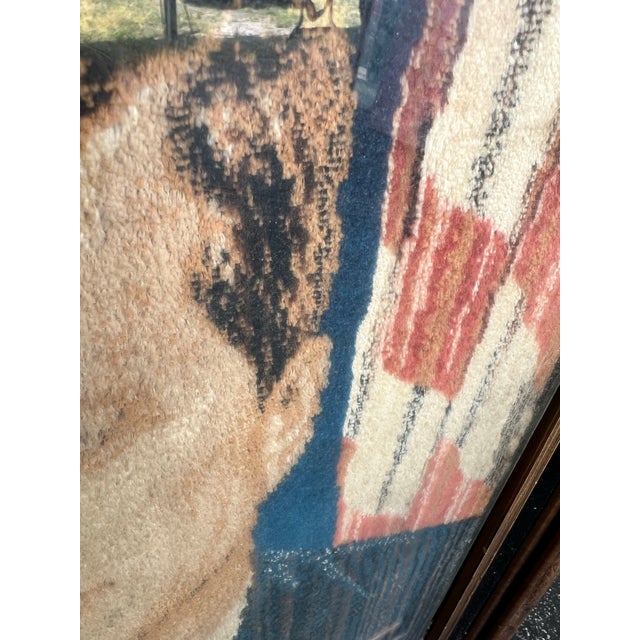 Mid-Century Modern Vintage 1960s John F. Kennedy Woven Tapestry Portrait – Made in Italy For Sale - Image 3 of 10