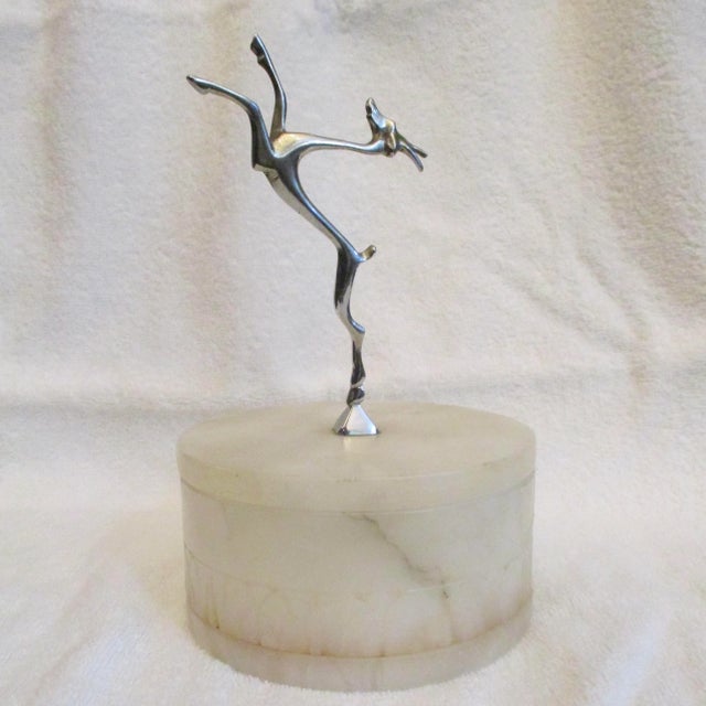 Vintage Art Deco Alabaster Powder Box For Sale - Image 9 of 10