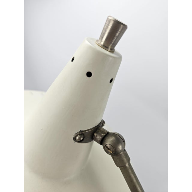 White Floor Lamp Panama Model attributed to Wim Rietveld, 1950s For Sale - Image 8 of 14