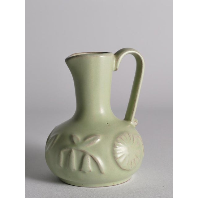 Celadon Green Relief Vase by Anna-Lisa Thomson for Upsala Ekeby, 1940s For Sale - Image 3 of 12