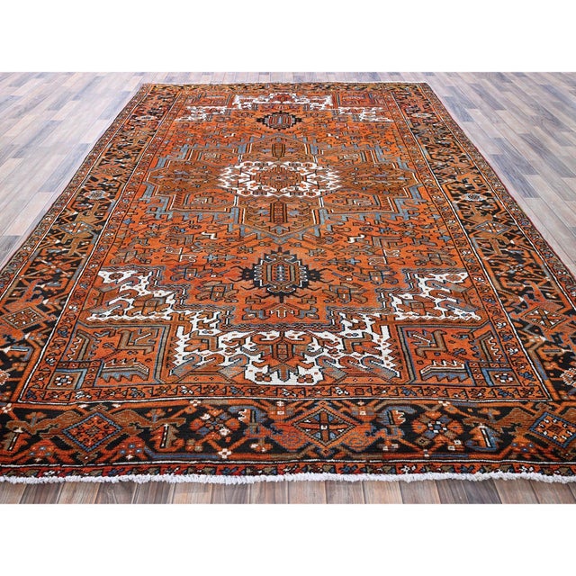 Vintage Persian Heriz Medallion Rug, Rust, 1960s For Sale - Image 4 of 12