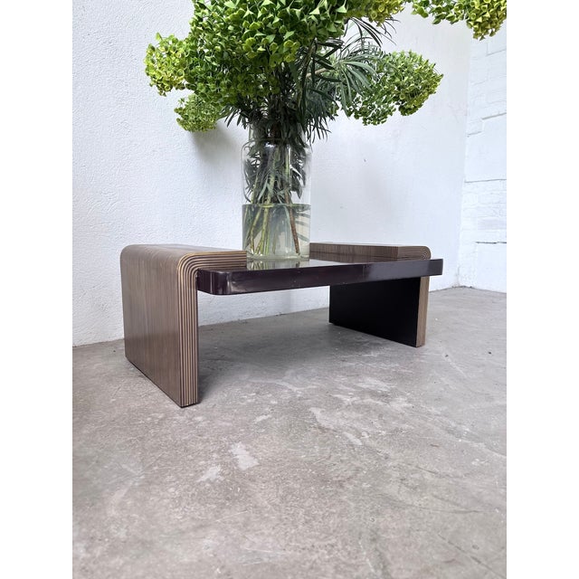 Art Deco Lacquered and Brass Coffee Table, 1950s For Sale - Image 9 of 18