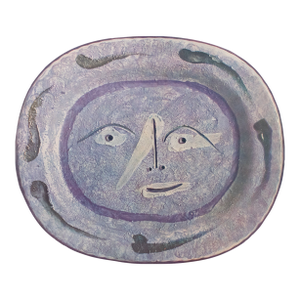 1950 Swiss Print of Picasso's Ceramic Platter "Smiling Face"