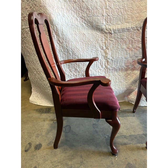1990s 1990s Queen Anne Solid Cherry Dining Chairs by Cresent Furniture – Nashville, Tn For Sale - Image 5 of 10